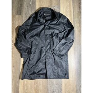 Lauren Ralph Lauren Trench Coat Mens XL Black Excellent Lightweight Mac Jacket